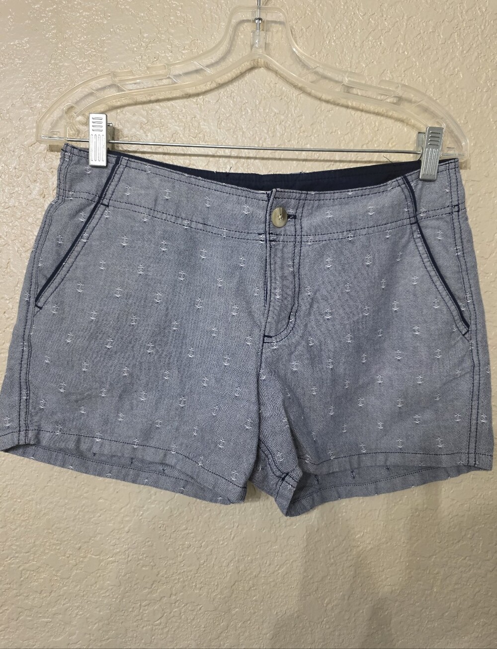 Women’s Columbia Light Blue Anchor Embroidered Cotton Shorts